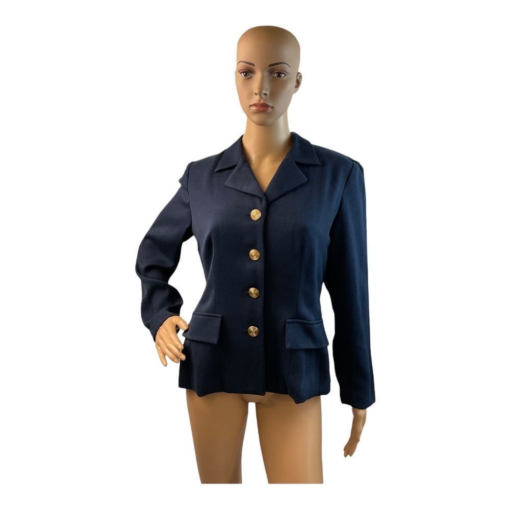 Melrose Women’s Vintage Blue Long Sleeve Button Down Jacket Blazer. Size S.